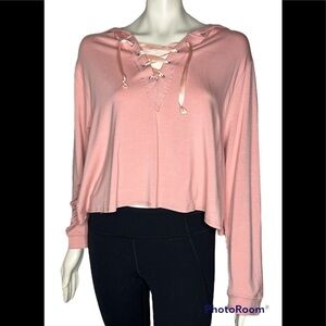 NWT Material Girl Cropped Hooded Top
